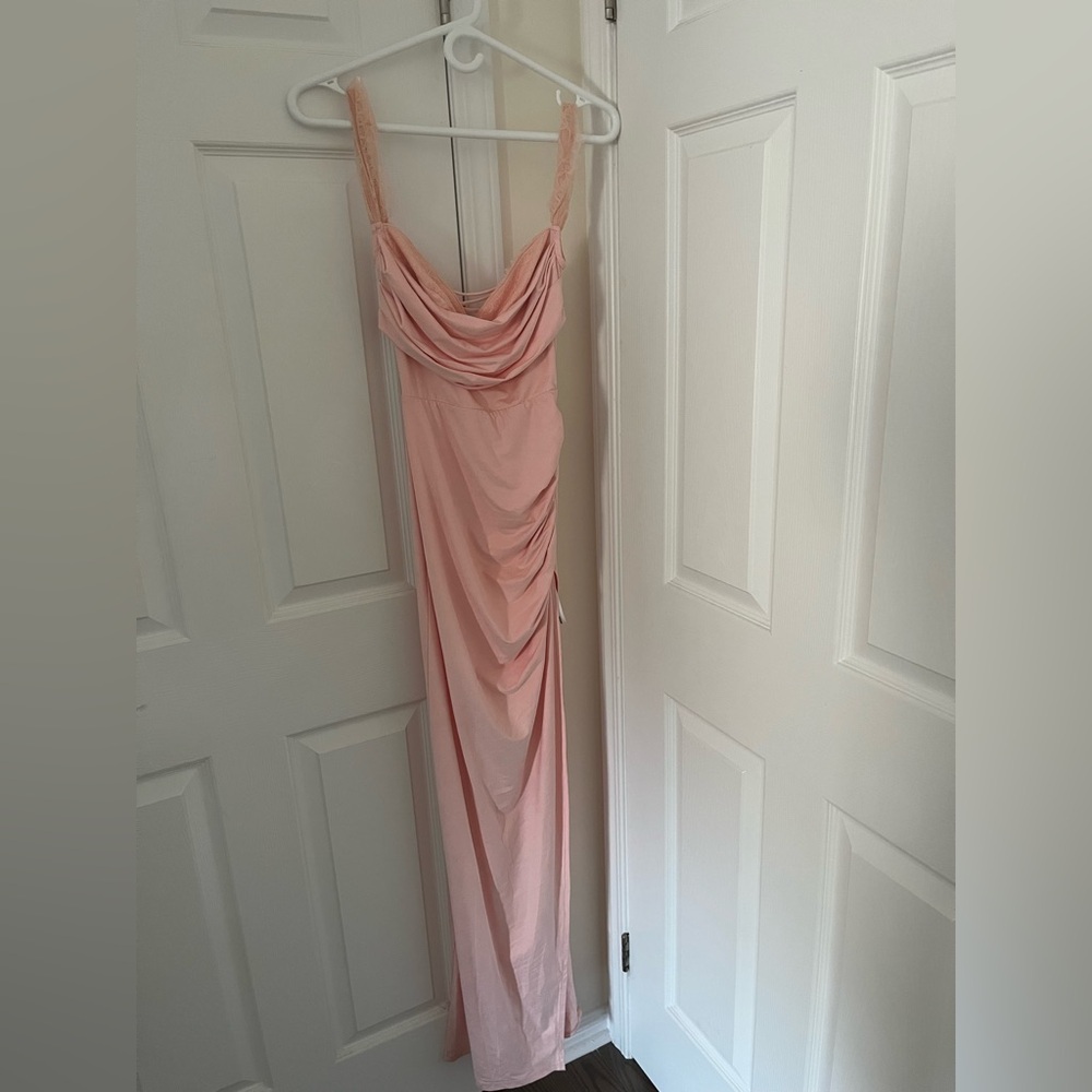 Lucy in the Sky Blush Draped Maxi Dress